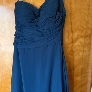 Azazie Midnight Blue One Shoulder Weddings